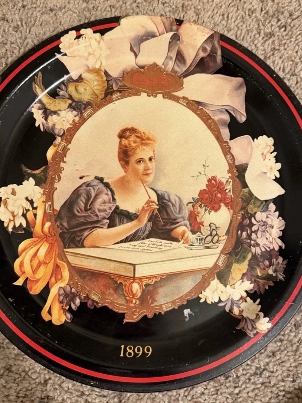 1987 Coca Cola Serving Tray 12 inches Good cond. See all photos for details.